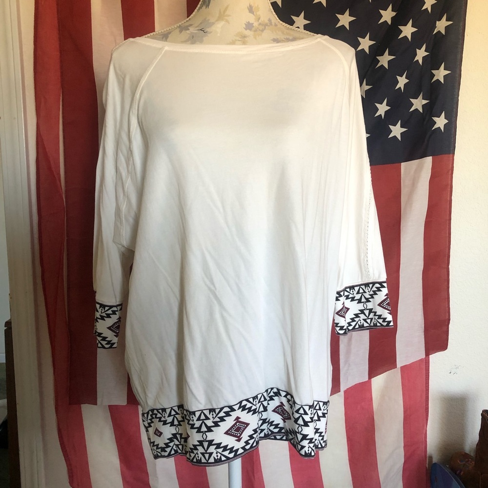 Pendleton batwing top cream color with aztec L